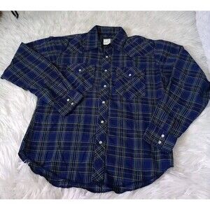 Wrangler Girl Size XL Pearl Snap Western Plaid Button Up Long Sleeve Shirt
